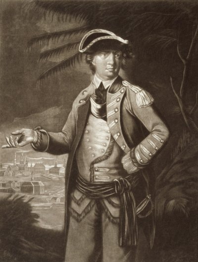 Benedict Arnold, dopo un ritratto del 1766 con Quebec sullo sfondo da English School